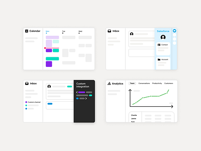 Illustrations analytics calendar calendar app email features front illustration inbox product