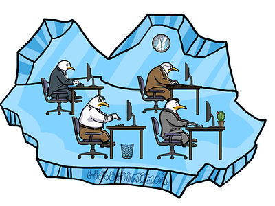 Office workers illustration office penguins vector