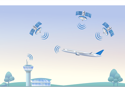 Aircraft and satellite aircraft satellite vector