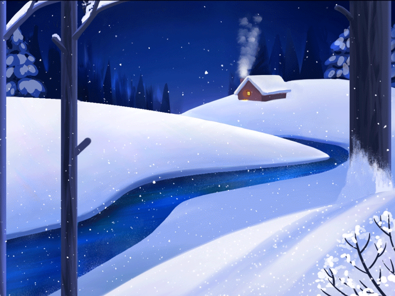 Goodbye, winter animation night winter