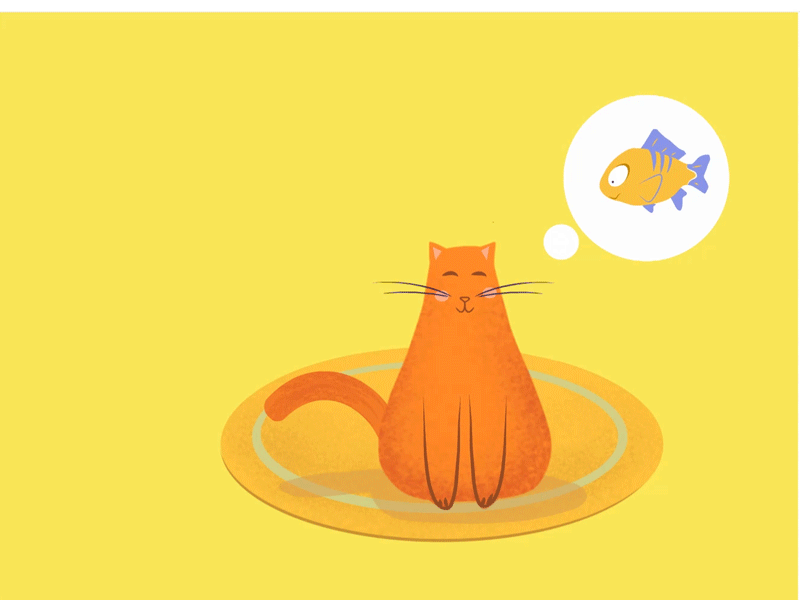 Cat and fish animation cat fish
