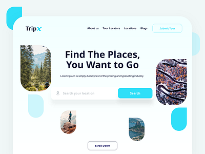 Tripx Trip Search UI app design app interaction creative design green mobile application nature places search trips travel trees trip ui ui design uiux ux ux design webdesign website
