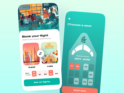 Flight Booking App UI app design app interaction booking clean design flight booking app flights mobile application ui ui design uiux ux ux design