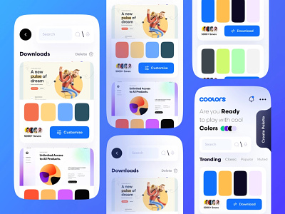 Coolors Color Palette Mobile App UI app color app design app interaction color color palettes design design color mobile application palette palette design ui design ux design web color