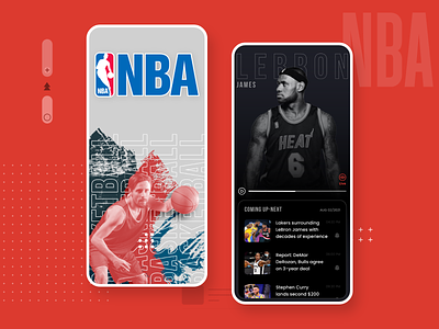 NBA Sports Application UI app design app interaction design mobile application nba app nba design nba mobile app nba ui ui ui design ux design