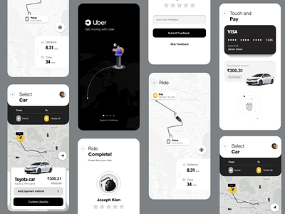 Uber Mobile App Concept app design app interaction cab booking design latest design mobile application new ui design uber ui ui design ux ux design