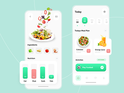 Diet App UI/UX app design app interaction design diet diet management diet ui diet ux mobile application ui ui design ux ux design