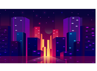 night city 3d animation app branding design graphic design illustration logo motion graphics typography ui ux vector