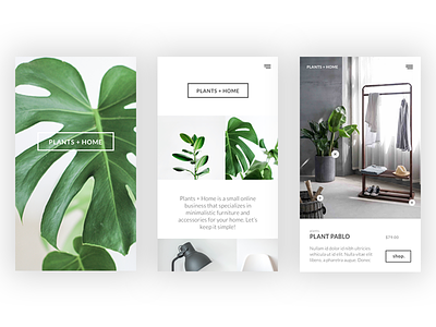 PLANTS + HOME furniture interior online shopping plant plants shop shopping simple ui ux webapp webdesign