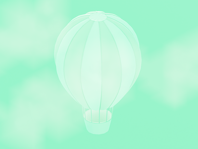 Hot air balloon 3d balloon blender clouds green hot air balloon illustration