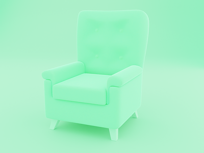 Armchair 3d armchair blender green illustration