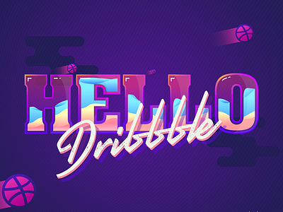 Hello Dribbble colors first shot hello dribbble typography waves
