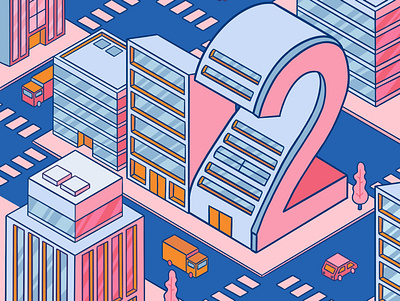 Number 2 2 36daysoftype cartoon city city illustration comicart design digitalart flat graphic desgin illustration isometric isometric city isometric illustration minimal art number 2 type typeface typography vector