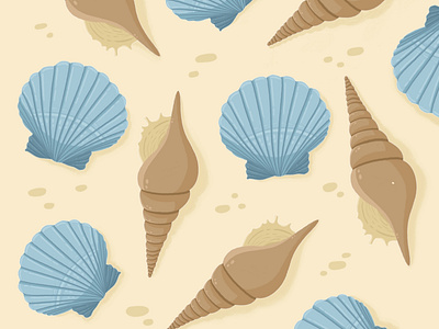 Beach Pattern beach beach party cartoon comicart design digitalart flat graphic desgin illustration minimal art pattern sea sea shells vacation vector