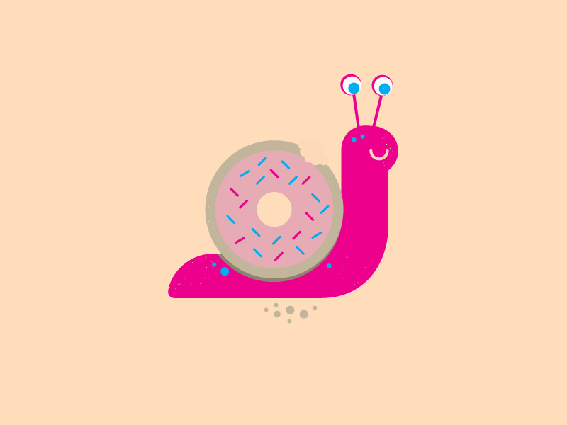 Hangry Snail crumbs hangry donut snail vector illustration challenge year project 52weeks