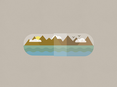 Nature is a Cure birds illustration illustration challenge landscape mountains nature pill vector