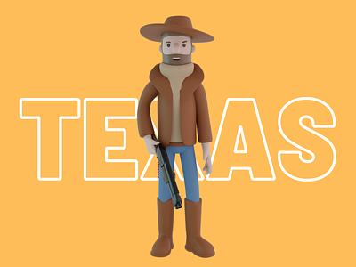 Mr. Cowboy 3d illustration 3d character 3d illustration artwork blender cowboy texas web illustration