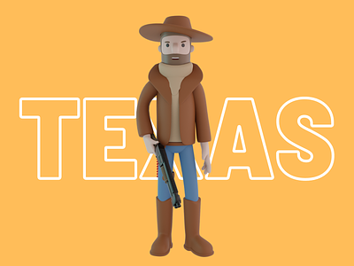 Mr. Cowboy 3d illustration