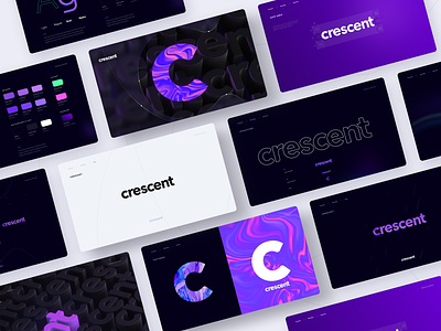 Crescent - Branding #3 10clouds 3d animation 3d art animation branding c4d cinema 4d colours crescent design illustration logo typography ui