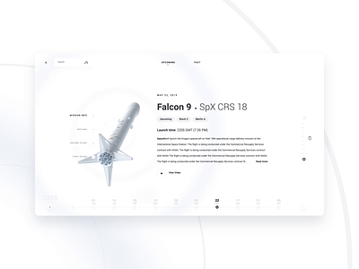 SpaceX App #2 10clouds 3d 3d animation app c4d design falcon falcon heavy interface motion design product design rocket space spacex ui ux