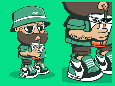 Vegan 2d cartoon character character cartoon character design character illustration illustration sneakerhead vegan vladue