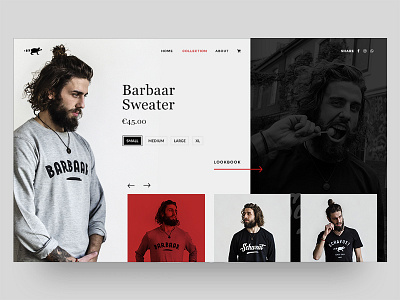 Barbaar & Schavuit UI concept design clothing concept design fashion identity logo shop ui ux webdesign