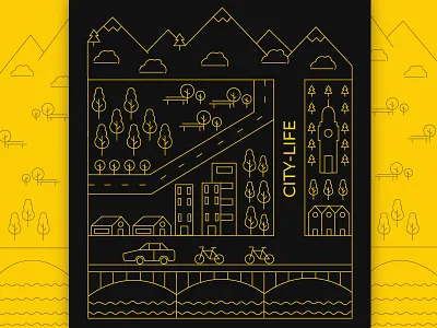 City life city city life cityscape clean design design art ecofriendly illustration art interactiondesign landscape design line art minimal packaging design poster art print design uidesign