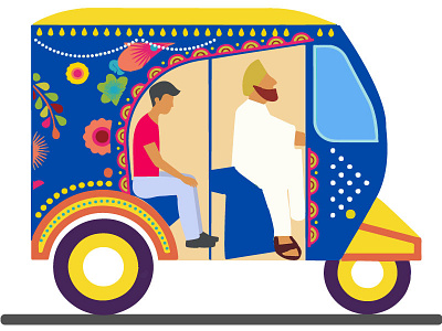 Auto auto delhi dilli illustration incredible india travel