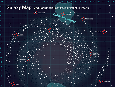 Sci-Fi concept map design illustration map
