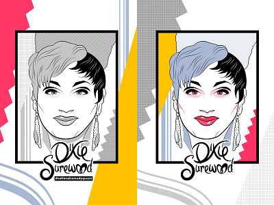 Dixie Surewood Pop Art Headshot branding design illustration pop art vector