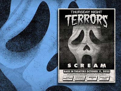 Thursday Night Terrors Scream Poster design horror horror movie illustration movie poster poster vector