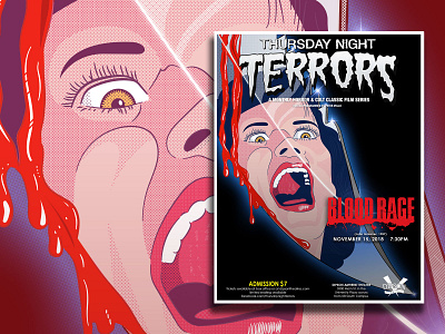 Thursday Night Terrors Blood Rage Poster design horror horror movie illustration movie poster poster vector