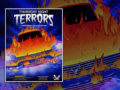 Thursday Night Terrors Christine Poster design horror movie illustration movie poster poster typography vector