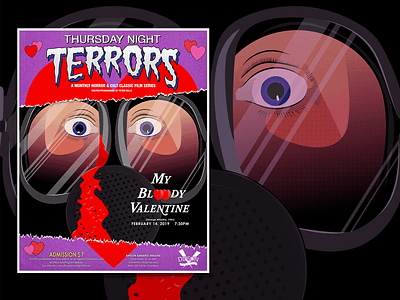 Thursday Night Terrors My Bloody Valentine Poster design horror horror movie illustration movie poster poster typography vector