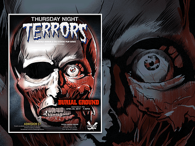 Thursday Night Terrors Burial Ground Poster design horror horror movie illustration movie poster photoshop procreate typography
