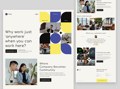 Coworking space website concept coworking design ui ux