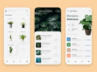 Sakura - Plant care app design neumorphism ui ux