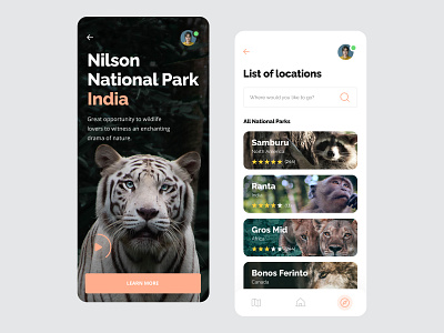 All national parks in app 2022 app application figma graphic design interface topshots ui ux