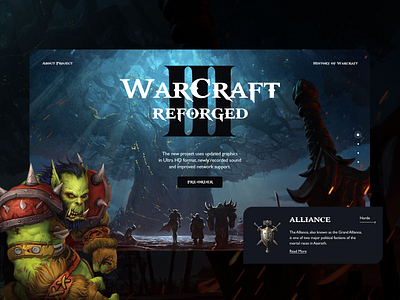 WarCraft 3 Reforged 2019 blizzard concept dark ui design desktop game trends ui war warcraft world of warcraft