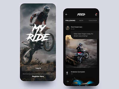 MyRide Motocross 2019 app application dark dark ui darkui digital moto motocross top shots ui