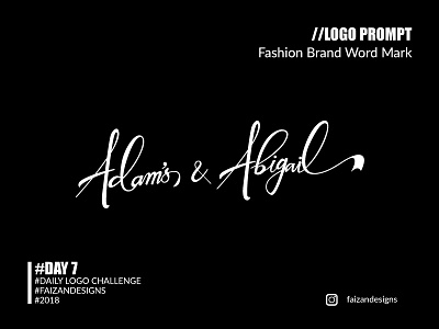 Fashion Brand Word Mark adamandabigail adamsandabigail blackandwhite dailylogochallenge day7 fashionbrandwordmark logodesign logoexpose logoinspirations logoseeker