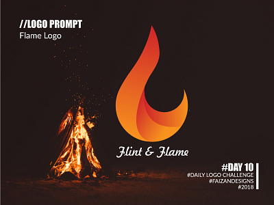 Flame Logo dailylogochallenge day10 fire flame flintandflame flintflame logodesign logoseeker pakistan