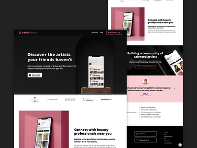 Landing Page for Beauty App