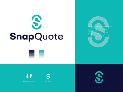 Snap Quote app brand branding clean concept design flat identity illustration letter logo mark minimal modern quotation quote s snap vector