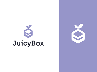 juicy box app application box brand branding clean concept design flat identity illustration juice leaves logo minimal modern vector