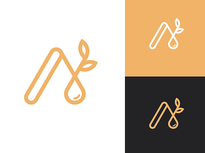 A a app application brand branding cbd clean concept design drop flat identity illustration leaves letter logo minimal modern vector