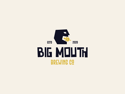 Big Mouth Brewing Co beer big brand branding brewery brewing company concept design flat identity illustration logo minimal modern mouth vector