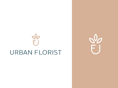 Urban Florist brand branding concept design flat floral florist gardener gardening identity illustration leaves logo minimal modern plant urban vector