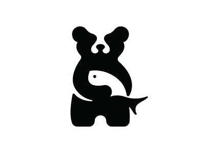 BearFish app bear brand branding concept design fish flat identity illustration logo minimal modern negative space vector
