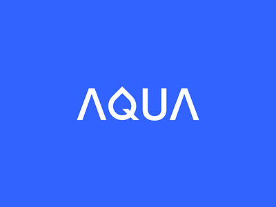 AQUA app aqua brand branding concept design drop flat identity illustration logo minimal modern typeface typography vector water